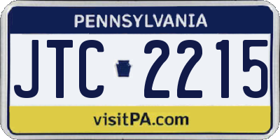PA license plate JTC2215