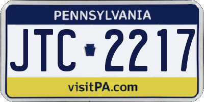 PA license plate JTC2217