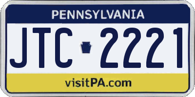PA license plate JTC2221