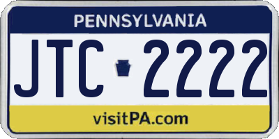 PA license plate JTC2222