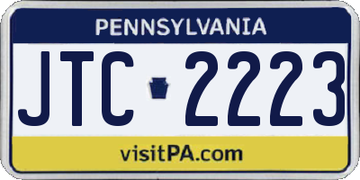PA license plate JTC2223