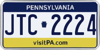PA license plate JTC2224