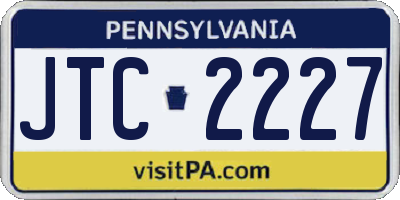 PA license plate JTC2227