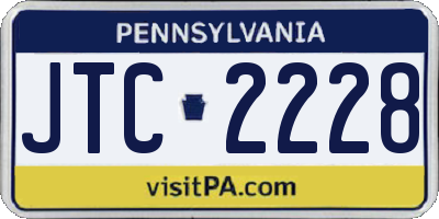 PA license plate JTC2228