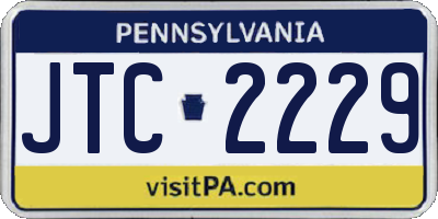 PA license plate JTC2229