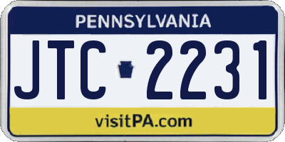 PA license plate JTC2231