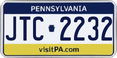 PA license plate JTC2232