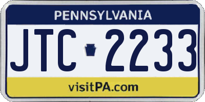 PA license plate JTC2233
