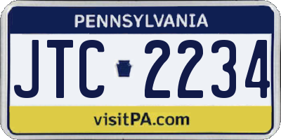 PA license plate JTC2234