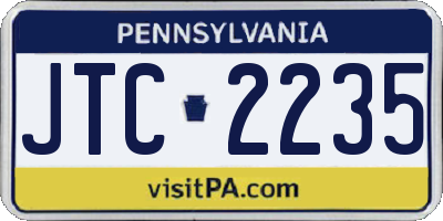 PA license plate JTC2235