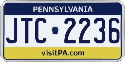 PA license plate JTC2236