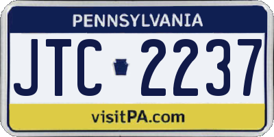 PA license plate JTC2237