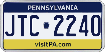 PA license plate JTC2240