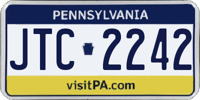 PA license plate JTC2242