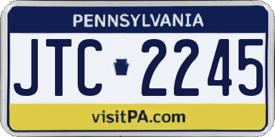 PA license plate JTC2245