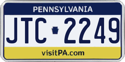 PA license plate JTC2249