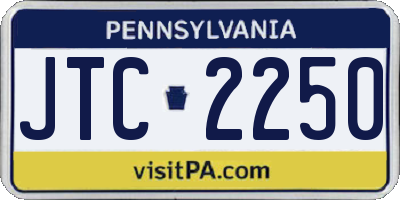 PA license plate JTC2250