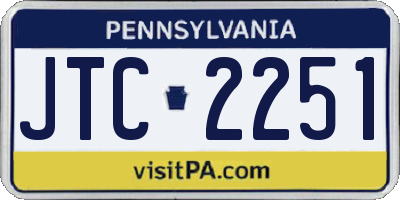 PA license plate JTC2251