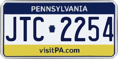 PA license plate JTC2254