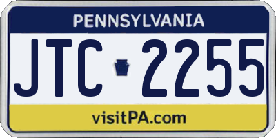 PA license plate JTC2255