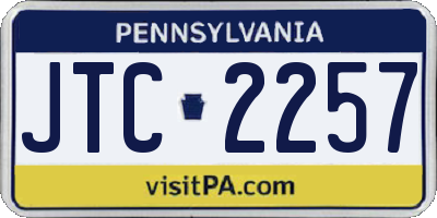 PA license plate JTC2257