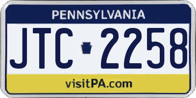 PA license plate JTC2258