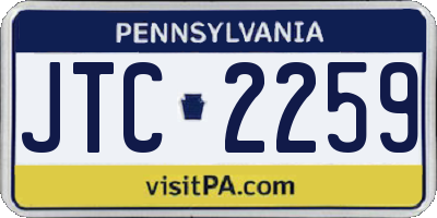 PA license plate JTC2259