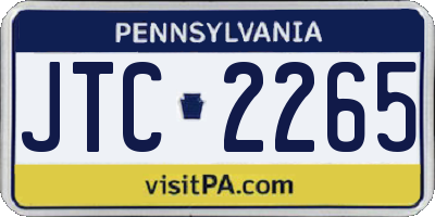 PA license plate JTC2265