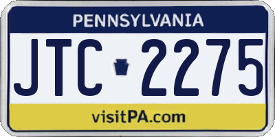 PA license plate JTC2275
