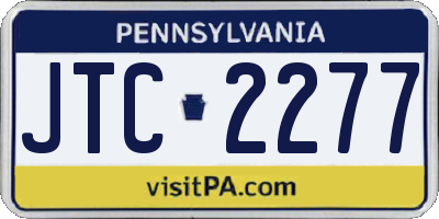 PA license plate JTC2277