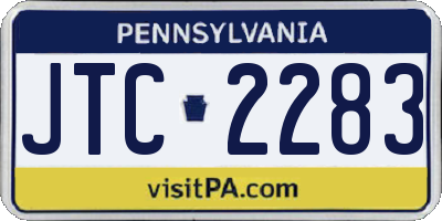 PA license plate JTC2283