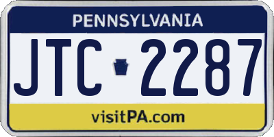 PA license plate JTC2287