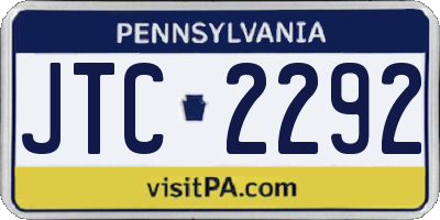PA license plate JTC2292