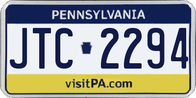 PA license plate JTC2294