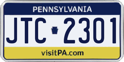 PA license plate JTC2301