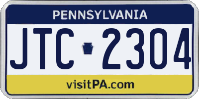 PA license plate JTC2304