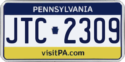 PA license plate JTC2309