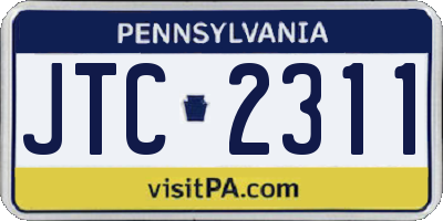 PA license plate JTC2311