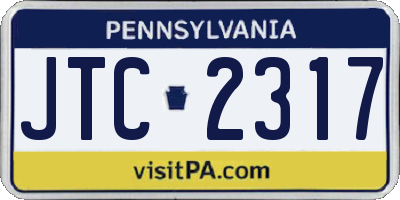PA license plate JTC2317