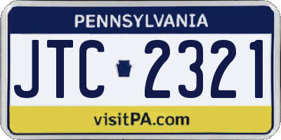 PA license plate JTC2321