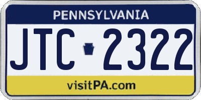 PA license plate JTC2322