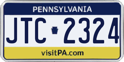 PA license plate JTC2324