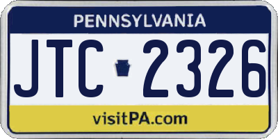 PA license plate JTC2326