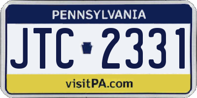 PA license plate JTC2331