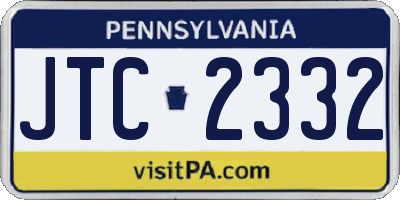 PA license plate JTC2332
