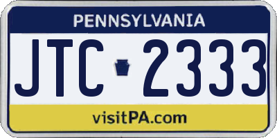 PA license plate JTC2333