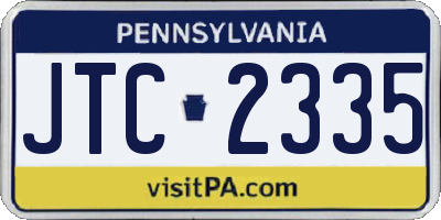 PA license plate JTC2335
