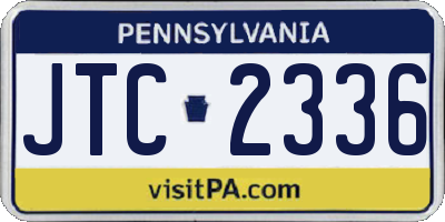 PA license plate JTC2336