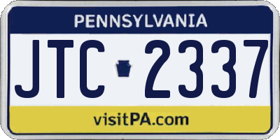PA license plate JTC2337