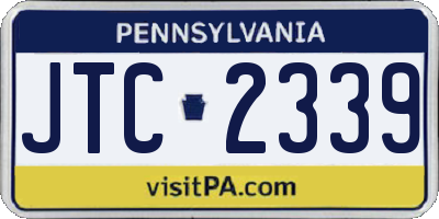 PA license plate JTC2339